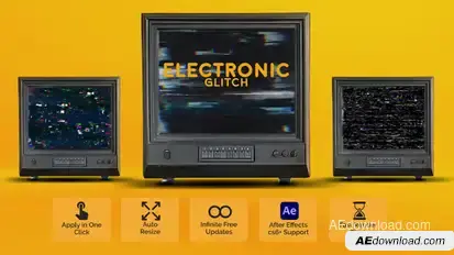 Electronic Glitch Elements template preview