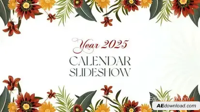 Videohive Elegant 2025 Floral Calendar Slideshow Openers template preview