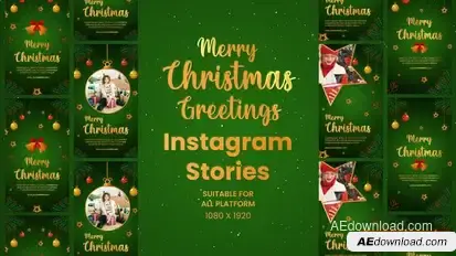 Videohive Elegant Christmas Greetings Instagram Stories Openers template preview