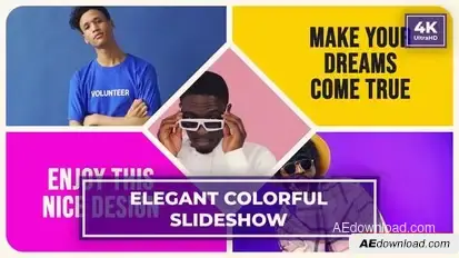 Elegant Colorful Slideshow 4K After Effects Template | Split Screen Openers template preview
