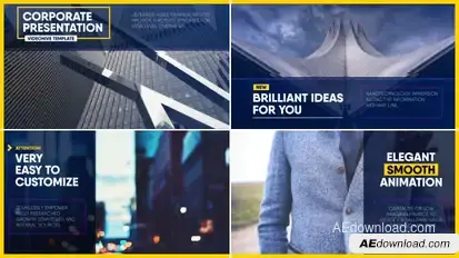 Elegant Corporate Slides Video Displays template preview