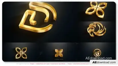Elegant Golden Logo Reveal Logo Stings template preview