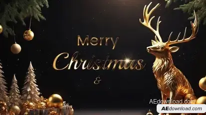 Videohive Elegant Merry Christmas and New Year Wishes 3D slideshow Video Displays template preview