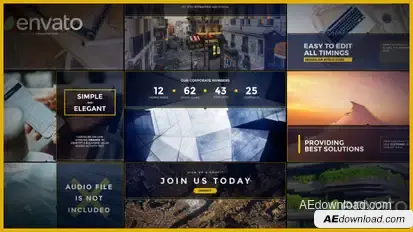 Elegant Slides and Titles Video Displays template preview