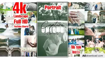 Elegant Wedding Intro Reel broadcast-packages template preview