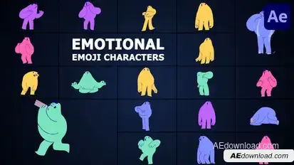 Emoji Emotional Characters for After Effects Elements template preview