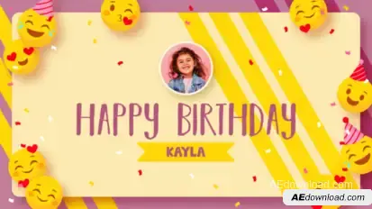 Emoji Happy Birthday Video Displays template preview