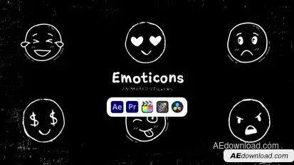 Emoticons Animated Stickers Elements template preview