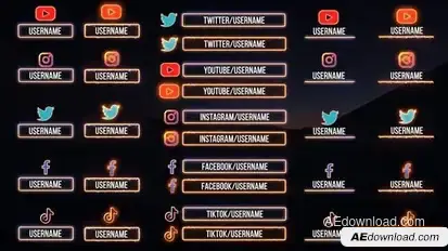 Energetic Neon Social Media Lower Third Openers template preview
