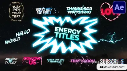 Energy Titles Pack | After Effects Titles template preview