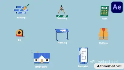 Engineering icons And Titles for After Effects Titles template preview