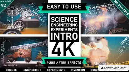 Science Engineering Mechanical Experiments Intro Openers template preview