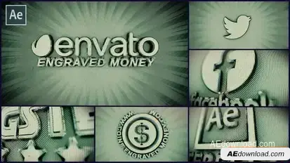 Engraved Money Logo Reveal Logo Stings template preview