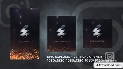 Epic Explosion | Fire Smoke Logo Story Reels Openers template preview
