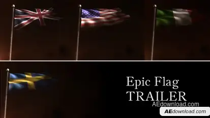 Epic Flag Trailer Video Displays template preview