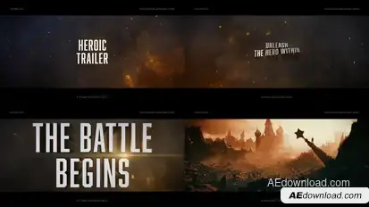 Epic Hero Cinematic Trailer Titles template preview