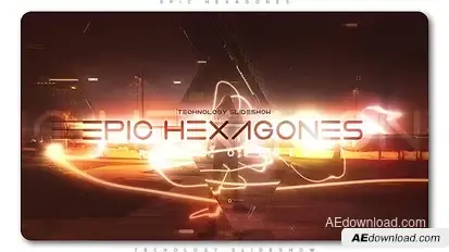 Epic Hexagones Technology Slideshow Openers template preview