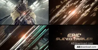 Epic Sliced Trailer Video Displays template preview