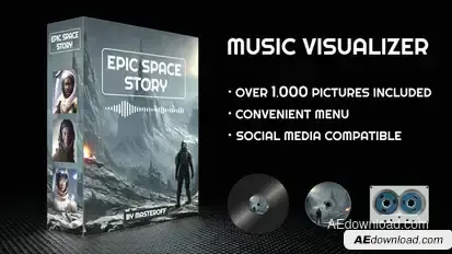 Epic Space Story Music Visualizer Product Promo template preview