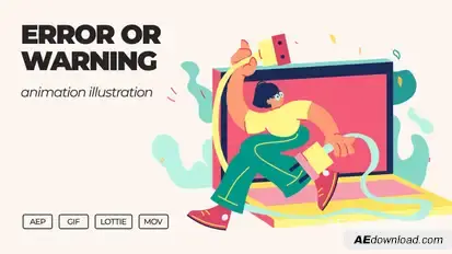 Error or Warning - Animation Illustration Elements template preview