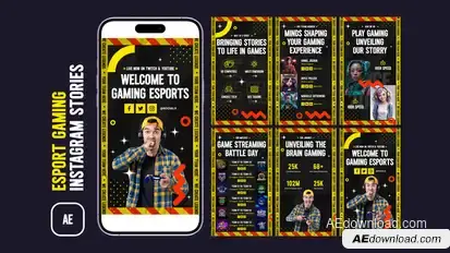 eSport Gaming Instagram Stories broadcast-packages template preview