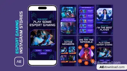 eSport Instagram Stories broadcast-packages template preview