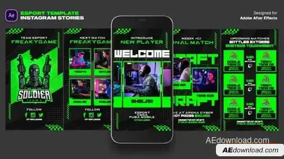 Esport Instagram Stories Template Openers template preview