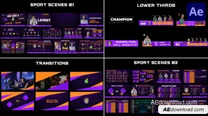 ESports Gaming CyberSport Broadcast Package for After Effects Elements template preview