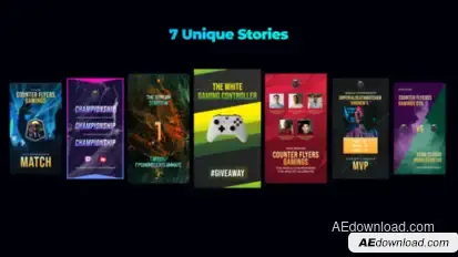 Esports Instagram Stories Elements template preview