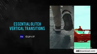 Essential Glitch Vertical Transitions Elements template preview