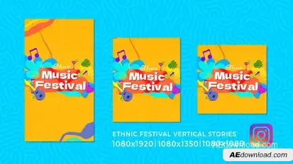 Ethnic Music Festival Event Stories Reels Product Promo template preview