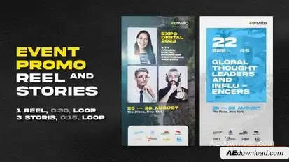 Event Promo Instagram Reel and Stories Openers template preview