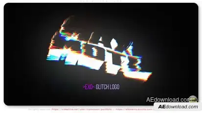 Exo Glitch Logo Logo Stings template preview
