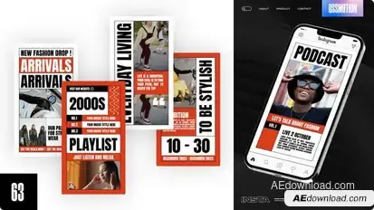 Exotic Streetwear Fashion Stories Video Displays template preview