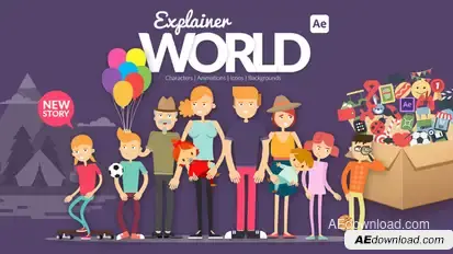 Explainer World Characters Product Promo template preview