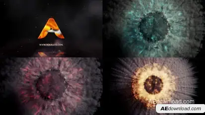 Exploding Burning Reveal Logo Stings template preview