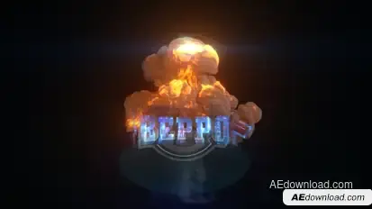 Explosion Glitch Logo Logo Stings template preview