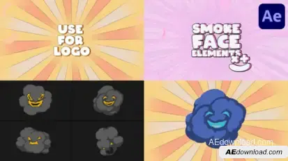 Explosion Smoke Face Elements | After Effects Elements template preview