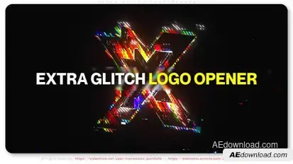 Extra Glitch Logo Opener Logo Stings template preview