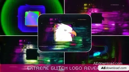 Extreme Glitch Logo Reveal Logo Stings template preview