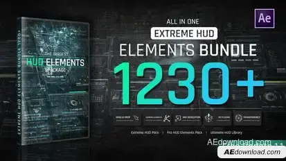 Extreme HUD Elements Bundle 1200+ Elements template preview