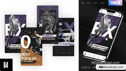 Extreme Instagram Stories Video Displays template preview