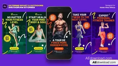 Extreme Sport & Outdoors Instagram Stories Openers template preview