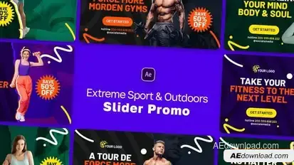 Extreme Sport & Outdoors Slider Promo Openers template preview