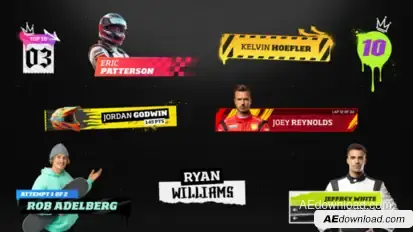 Extreme Sport Lower Thirds Elements template preview