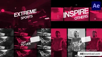 Extreme Sport Slides for After Effects Openers template preview