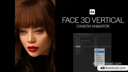 Face 3D Vertical Camera Animator Openers template preview