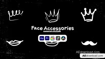 Face Accessories Animated Stickers Elements template preview