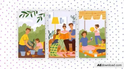 Family - Vertical Media Content Elements template preview
