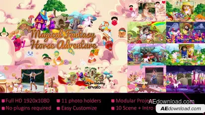 Fantasy Magical Horse Adventure Video Displays template preview